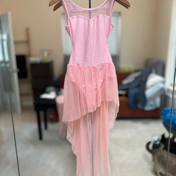 Girl’s Dance Leotard/Dress Costume with SweetheartNeckline and Flowy Skirt - Picture 6 of 6